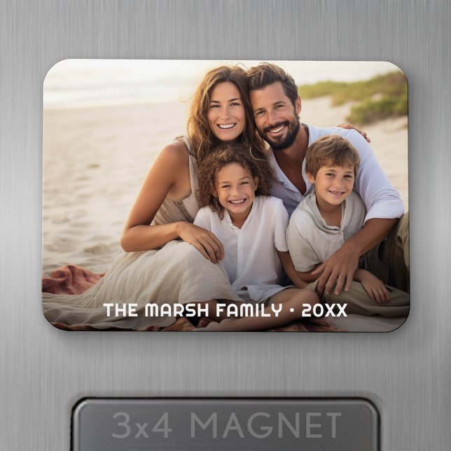 Imán Cobertura total simple de 1 foto: superposición de (Personalized fridge magnet - add photos and custom text)