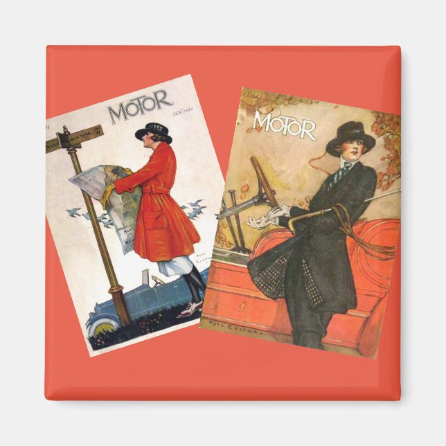 Imán "Coberturas de revistas de motor de cosecha" (Frente)