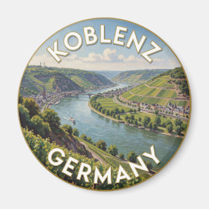 Imán Coblenza Alemania Deutsches Eck Confluencia de río