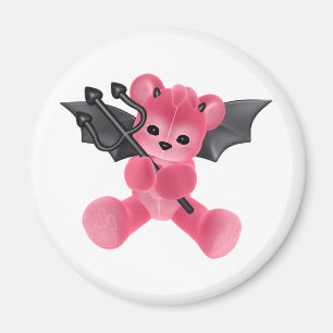 Imán ♥ cobrable del oso de peluche del diablo del ♥