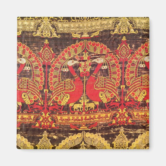 Imán Cobre con motivo de pavo real e inscripción en kuf (Frente)