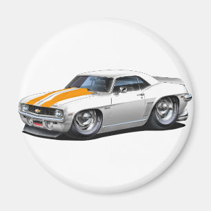 Imán Coche 1969 del Blanco-Naranja de Camaro SS