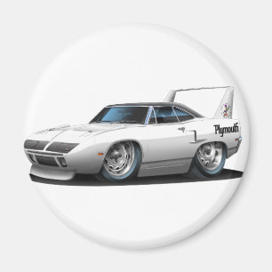 Imán Coche 1970 del blanco de Plymouth Superbird