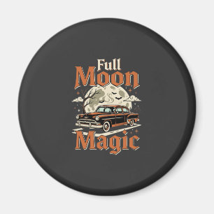 Imán Coche Antiguo Mágico de Luna Llena de Halloween