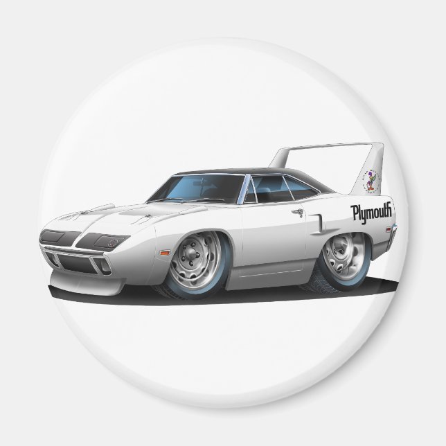 Imán Coche blanco Plymouth Superbird 1970 (Frente)