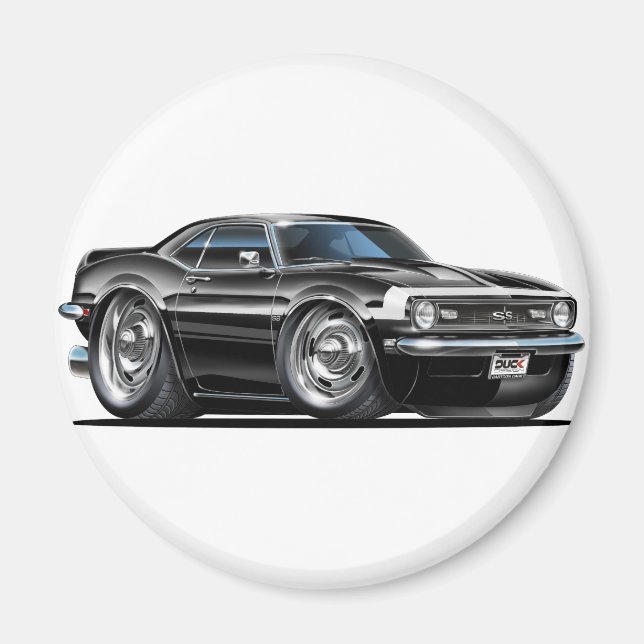 Imán Coche Camaro blanco-negro de 1968 (Frente)