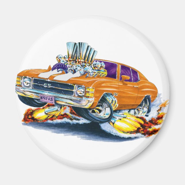 Imán Coche Chevelle Naranja-Blanco 1971-72 (Frente)