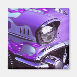 Imán Coche clásico: Chevrolet con la capilla llameante