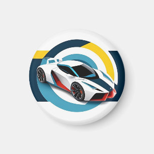 Imán Coche de carreras con diseño dinámico
