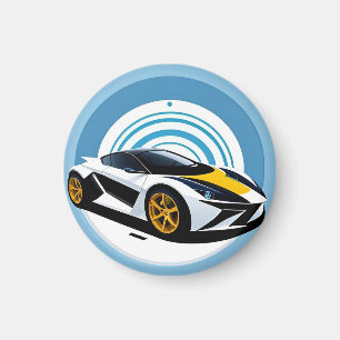 Imán Coche de carreras con diseño dinámico