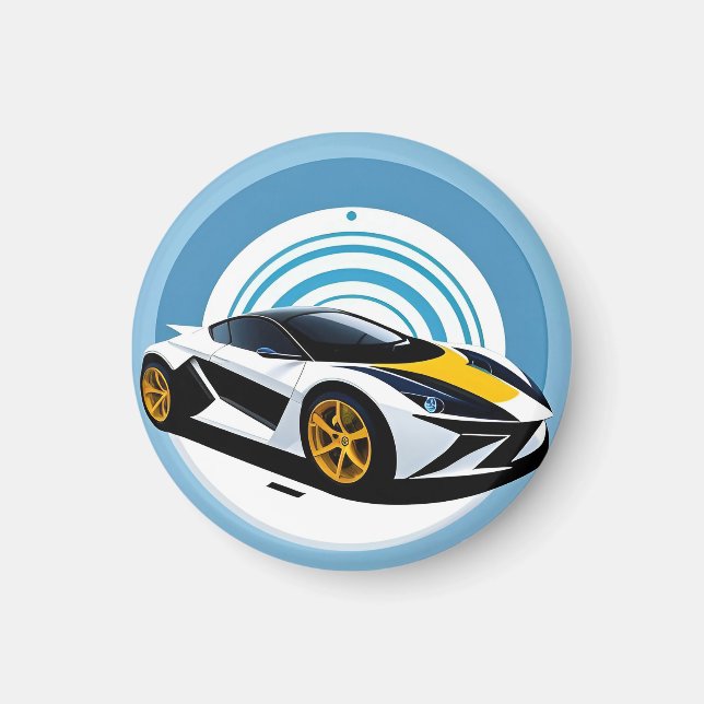 Imán Coche de carreras con diseño dinámico (Frente)