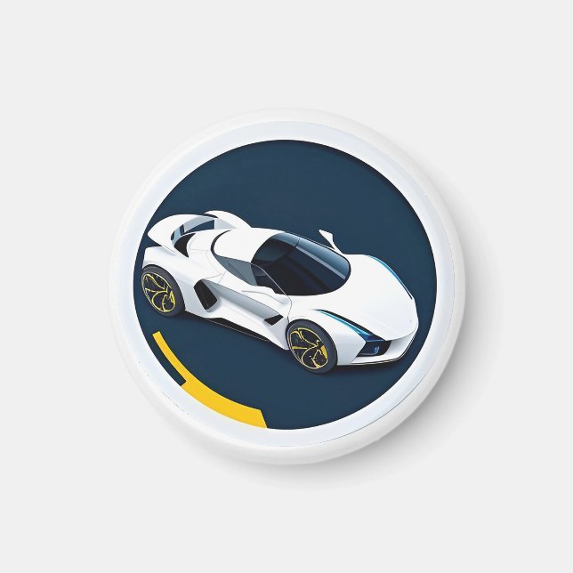 Imán Coche de carreras con diseño dinámico (Frente)