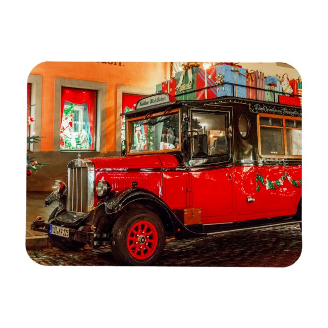 Imán Coche de Navidad con regalos (Horizontal)