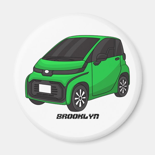 Imán Coche de pequeño tamaño verde (Frente)