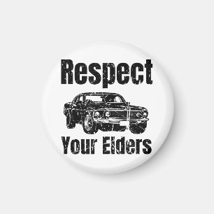 Imán Coche divertido - Vintage Respeta a tus mayores Cl