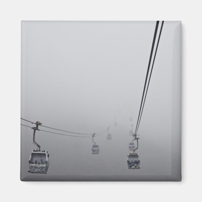 Imán Coche por cable Ngong Ping en densa niebla (Frente)