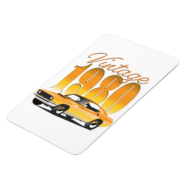 Imán Coche retro Vintage 1980 (Lado Izquierdo)