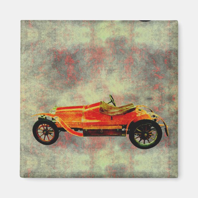 Imán Coche rojo vintage (Frente)