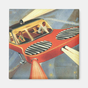 Imán Coche volador de ciencia ficción vintage futurista