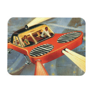 Imán Coche volador futurista de ciencia ficción vintage