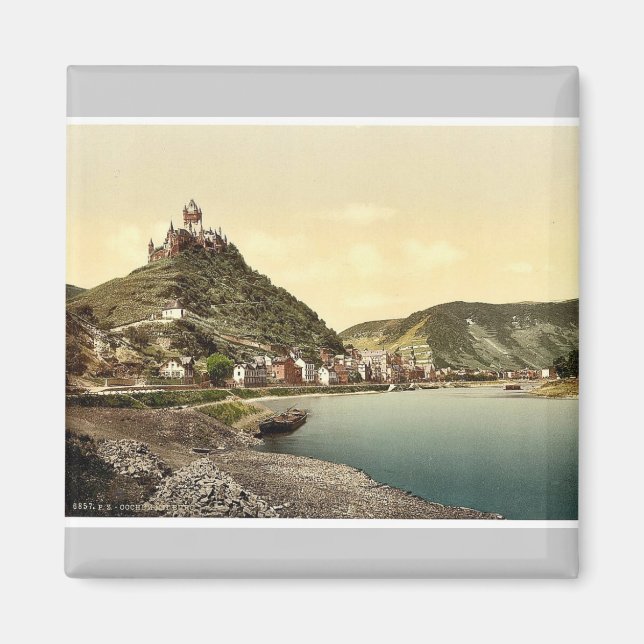 Imán Cochem y castillo, Moselle, valle, Alemania cla (Frente)