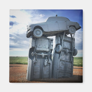 Imán coches apilados carhenge