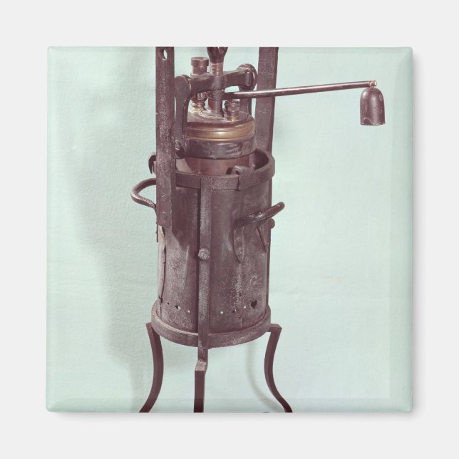 Imán Cocina a presión inventada por Denis Papin 1679 (Frente)