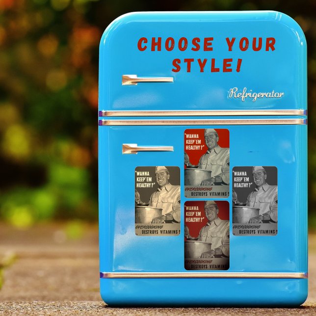 Imán Cocina alimenticia saludable de estilo retro vinta (Subido por el creador)