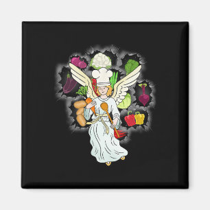 Imán Cocina celestial de Navidad Verduras Cocina Chef