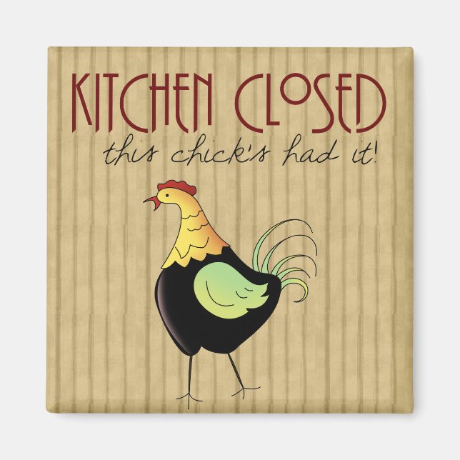 Imán Cocina Cierra Comic Chicken Fridge Magnet (Frente)