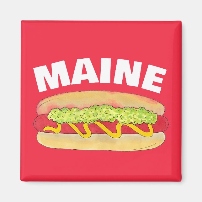 Imán Cocina de comida Maine Red Snapper Hotdog Portland (Frente)