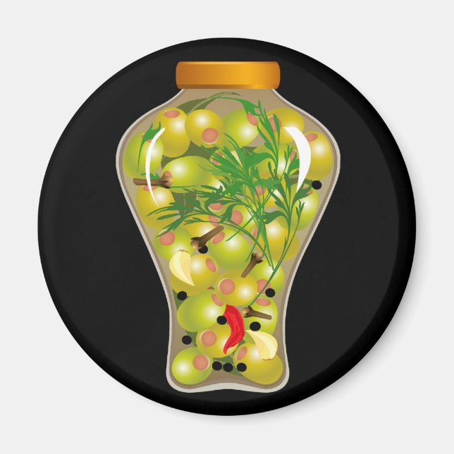 Imán Cocina de conservas de aceitunas y hierbas aromáti (Frente)