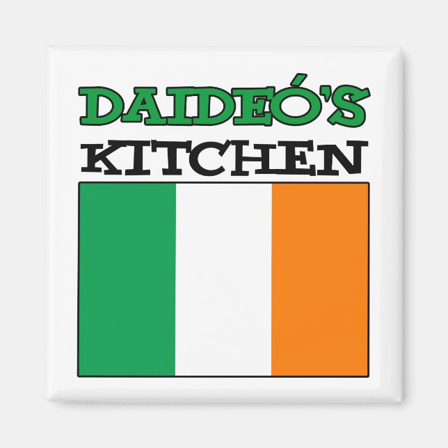 Imán Cocina de Daideo con bandera de Irlanda (Frente)