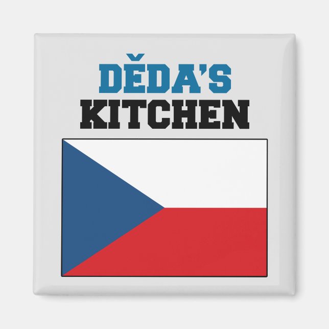 Imán Cocina de Deda con bandera de la República Checa (Frente)