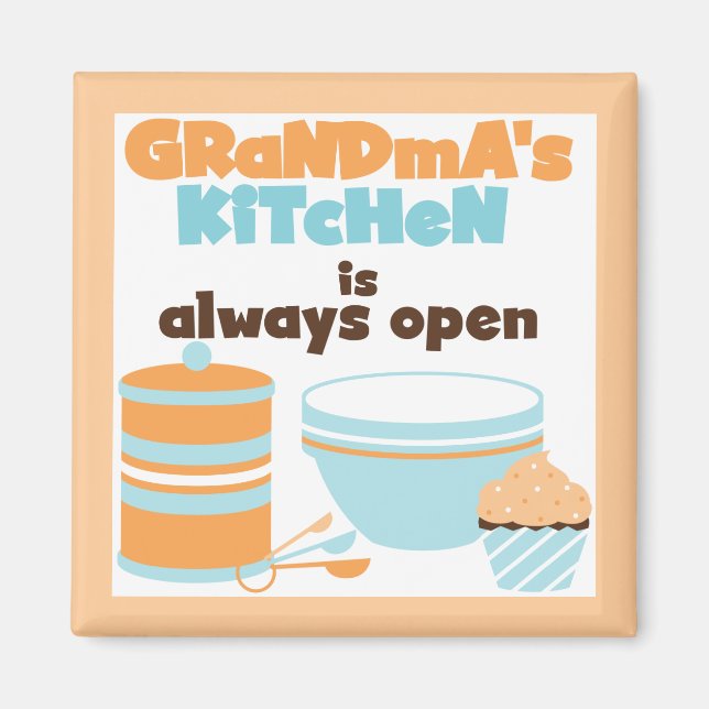 Imán Cocina de la abuela siempre abre camisetas y regal (Frente)