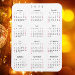Imán Cocina de la Nevera del calendario del año 2025 de<br><div class="desc">Personalizado,  hermoso guión elegante,  sencillo blanco y negro,  calendario 2025,  imán flexible,  resistente al agua y a la mancha,  de alta calidad,  para cualquier superficie magnética en casa u oficina. Hace un gran regalo personalizado para amigos y familia,  para vacaciones,  navidades,  años nuevos.</div>