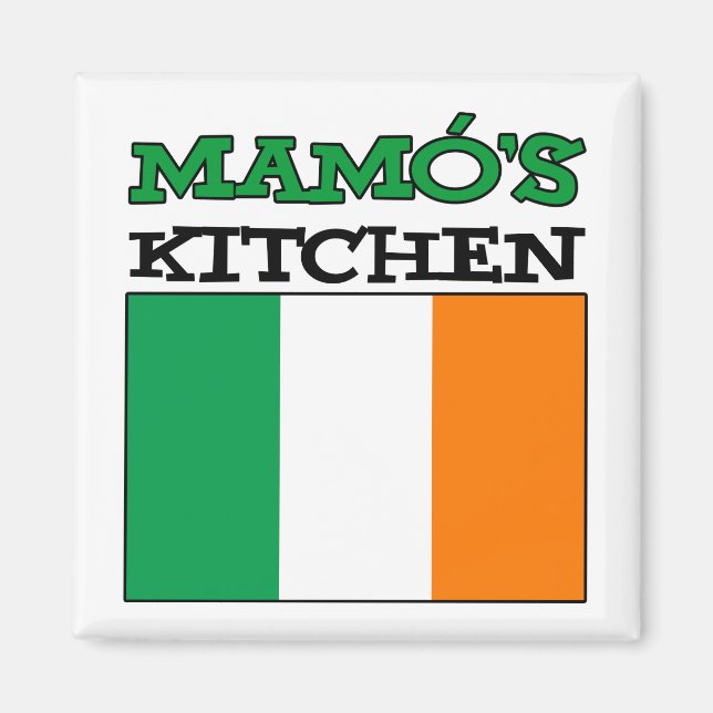 Imán Cocina de Mamo con bandera de Irlanda (Frente)