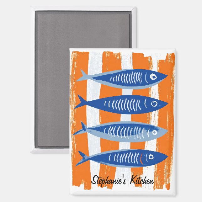 Imán Cocina de Pescado Personalizada Moderna  (Anverso/Reverso)