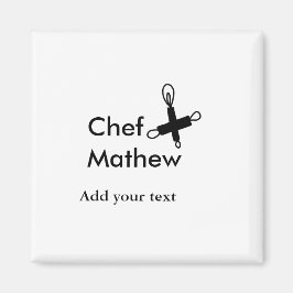 Imán Cocina del chef añada nombre de texto hombres pana