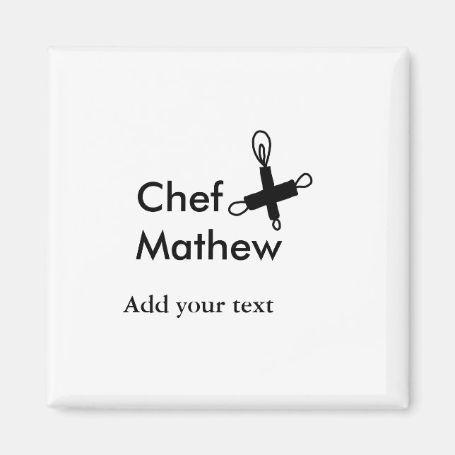 Imán Cocina del chef añada nombre de texto hombres pana (Frente)