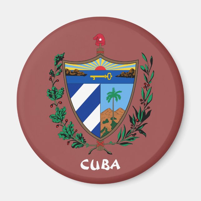 Imán Cocina del Escudo de Armas de Cuba/imán de oficina (Frente)