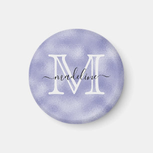 Imán Cocina en monograma de Relieve metalizado púrpura 