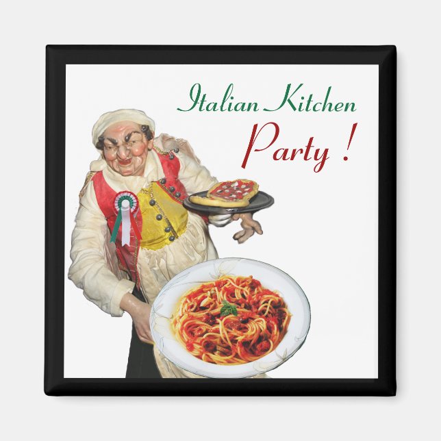 Imán COCINA ITALIANA, blanco (Frente)