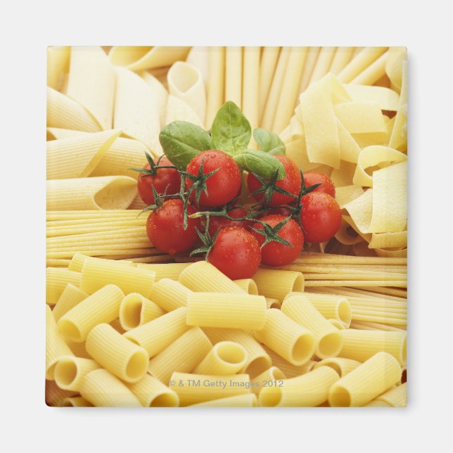 Imán Cocina italiana. Pasta y tomates. (Frente)