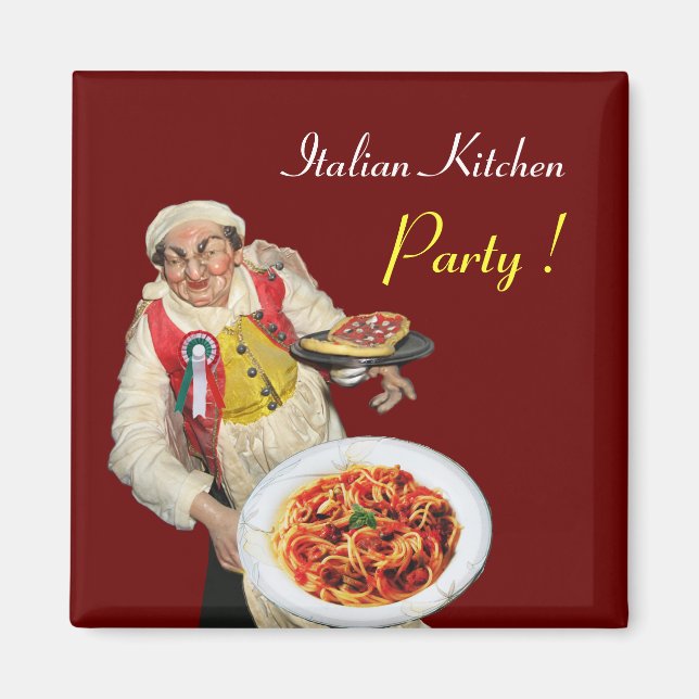 Imán COCINA ITALIANA, rojo (Frente)
