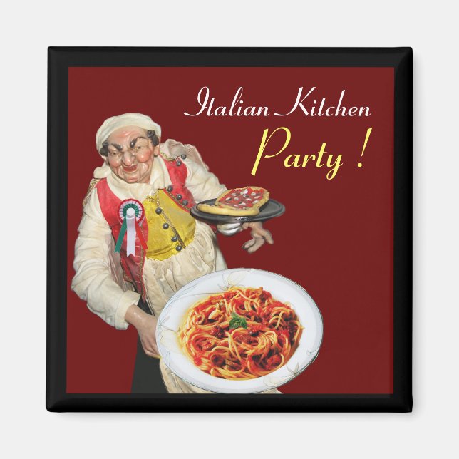 Imán COCINA ITALIANA, rojo (Frente)