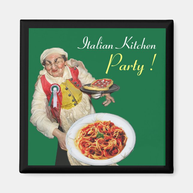 Imán COCINA ITALIANA, verde (Frente)