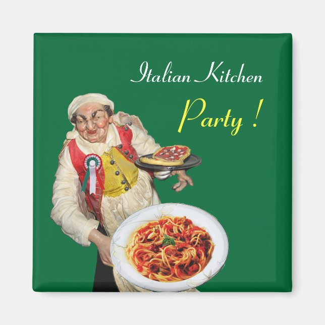 Imán COCINA ITALIANA, verde (Frente)