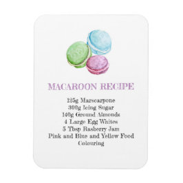 IMÁN COCINA MACAROON RECIPE FRIGORÍFICA FLEXIBLE MAGNET
