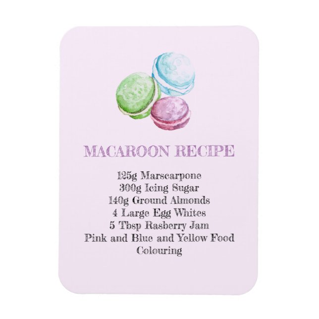 IMÁN COCINA MACAROON RECIPE FRIGORÍFICA FLEXIBLE MAGNET (Vertical)